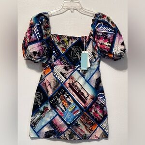 Shore, Santa Clara puff sleeve dress